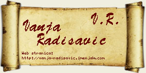 Vanja Radisavić vizit kartica